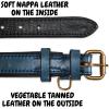 image:imageReal Leather Dog Collar Padded Soft Interiors with Premium Vintage Look Handcrafted Heavy Duty with Tag Ring for Small Medium and Large Pets Small 1 Wide for 1075  1375 Neck BlackOcean Blue