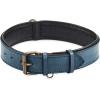 image:imageReal Leather Dog Collar Padded Soft Interiors with Premium Vintage Look Handcrafted Heavy Duty with Tag Ring for Small Medium and Large Pets Small 1 Wide for 1075  1375 Neck BlackOcean Blue