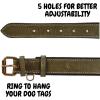 image:imageReal Leather Dog Collar Padded Soft Interiors with Premium Vintage Look Handcrafted Heavy Duty with Tag Ring for Small Medium and Large Pets Small 1 Wide for 1075  1375 Neck BlackOlive