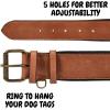 image:imageReal Leather Dog Collar Padded Soft Interiors with Premium Vintage Look Handcrafted Heavy Duty with Tag Ring for Small Medium and Large Pets Small 1 Wide for 1075  1375 Neck BlackCognac