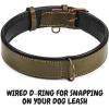 image:imageReal Leather Dog Collar Padded Soft Interiors with Premium Vintage Look Handcrafted Heavy Duty with Tag Ring for Small Medium and Large Pets Small 1 Wide for 1075  1375 Neck BlackOlive