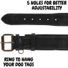 image:imageReal Leather Dog Collar Padded Soft Interiors with Premium Vintage Look Handcrafted Heavy Duty with Tag Ring for Small Medium and Large Pets Small 1 Wide for 1075  1375 Neck BlackBlack