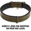 image:imageReal Leather Dog Collar Padded Soft Interiors with Premium Vintage Look Handcrafted Heavy Duty with Tag Ring for Small Medium and Large Pets Small 1 Wide for 1075  1375 Neck BlackOlive