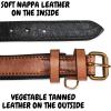 image:imageReal Leather Dog Collar Padded Soft Interiors with Premium Vintage Look Handcrafted Heavy Duty with Tag Ring for Small Medium and Large Pets Small 1 Wide for 1075  1375 Neck BlackCognac