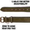 image:imageReal Leather Dog Collar Padded Soft Interiors with Premium Vintage Look Handcrafted Heavy Duty with Tag Ring for Small Medium and Large Pets Small 1 Wide for 1075  1375 Neck BlackOlive