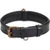 image:imageReal Leather Dog Collar Padded Soft Interiors with Premium Vintage Look Handcrafted Heavy Duty with Tag Ring for Small Medium and Large Pets Small 1 Wide for 1075  1375 Neck BlackBlack