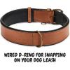 image:imageReal Leather Dog Collar Padded Soft Interiors with Premium Vintage Look Handcrafted Heavy Duty with Tag Ring for Small Medium and Large Pets Small 1 Wide for 1075  1375 Neck BlackCognac