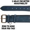image:imageReal Leather Dog Collar Padded Soft Interiors with Premium Vintage Look Handcrafted Heavy Duty with Tag Ring for Small Medium and Large Pets Small 1 Wide for 1075  1375 Neck BlackOcean Blue