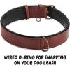 image:imageReal Leather Dog Collar Padded Soft Interiors with Premium Vintage Look Handcrafted Heavy Duty with Tag Ring for Small Medium and Large Pets Small 1 Wide for 1075  1375 Neck BlackOxblood