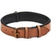 image:imageReal Leather Dog Collar Padded Soft Interiors with Premium Vintage Look Handcrafted Heavy Duty with Tag Ring for Small Medium and Large Pets Small 1 Wide for 1075  1375 Neck BlackCognac