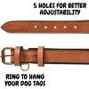 image:imageReal Leather Dog Collar Padded Soft Interiors with Premium Vintage Look Handcrafted Heavy Duty with Tag Ring for Small Medium and Large Pets Small 1 Wide for 1075  1375 Neck BlackCognac