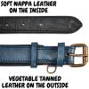 image:imageReal Leather Dog Collar Padded Soft Interiors with Premium Vintage Look Handcrafted Heavy Duty with Tag Ring for Small Medium and Large Pets Small 1 Wide for 1075  1375 Neck BlackOcean Blue