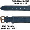 image:imageReal Leather Dog Collar Padded Soft Interiors with Premium Vintage Look Handcrafted Heavy Duty with Tag Ring for Small Medium and Large Pets Small 1 Wide for 1075  1375 Neck BlackOcean Blue