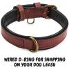 image:imageReal Leather Dog Collar Padded Soft Interiors with Premium Vintage Look Handcrafted Heavy Duty with Tag Ring for Small Medium and Large Pets Small 1 Wide for 1075  1375 Neck BlackOxblood
