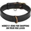 image:imageReal Leather Dog Collar Padded Soft Interiors with Premium Vintage Look Handcrafted Heavy Duty with Tag Ring for Small Medium and Large Pets Small 1 Wide for 1075  1375 Neck BlackBlack