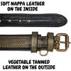image:imageReal Leather Dog Collar Padded Soft Interiors with Premium Vintage Look Handcrafted Heavy Duty with Tag Ring for Small Medium and Large Pets Small 1 Wide for 1075  1375 Neck BlackOlive