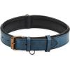 image:imageReal Leather Dog Collar Padded Soft Interiors with Premium Vintage Look Handcrafted Heavy Duty with Tag Ring for Small Medium and Large Pets Small 1 Wide for 1075  1375 Neck BlackOcean Blue