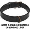 image:imageReal Leather Dog Collar Padded Soft Interiors with Premium Vintage Look Handcrafted Heavy Duty with Tag Ring for Small Medium and Large Pets Small 1 Wide for 1075  1375 Neck BlackBlack